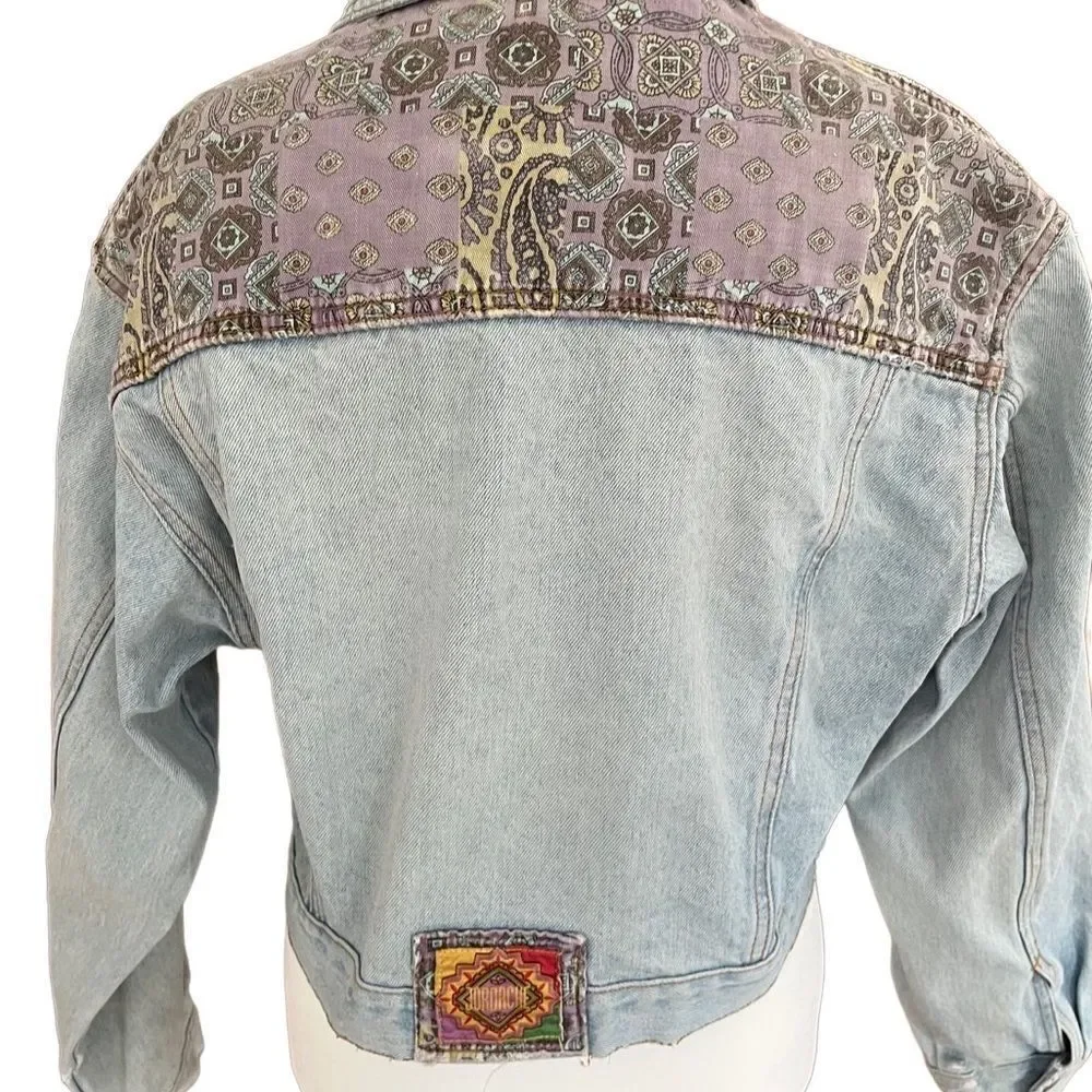 Vintage '90s Jordache Pieced Paisley Denim Jacket size S by Urban Outfitters